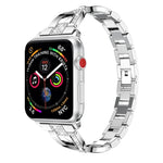 X字型ダイヤモンド装飾無垢ステンレススチールリストストラップウォッチバンド Apple Watch Series 3 & 2 & 1 42mm用