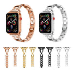 X字型ダイヤモンド装飾無垢ステンレススチールリストストラップウォッチバンド Apple Watch Series 3 & 2 & 1 42mm用