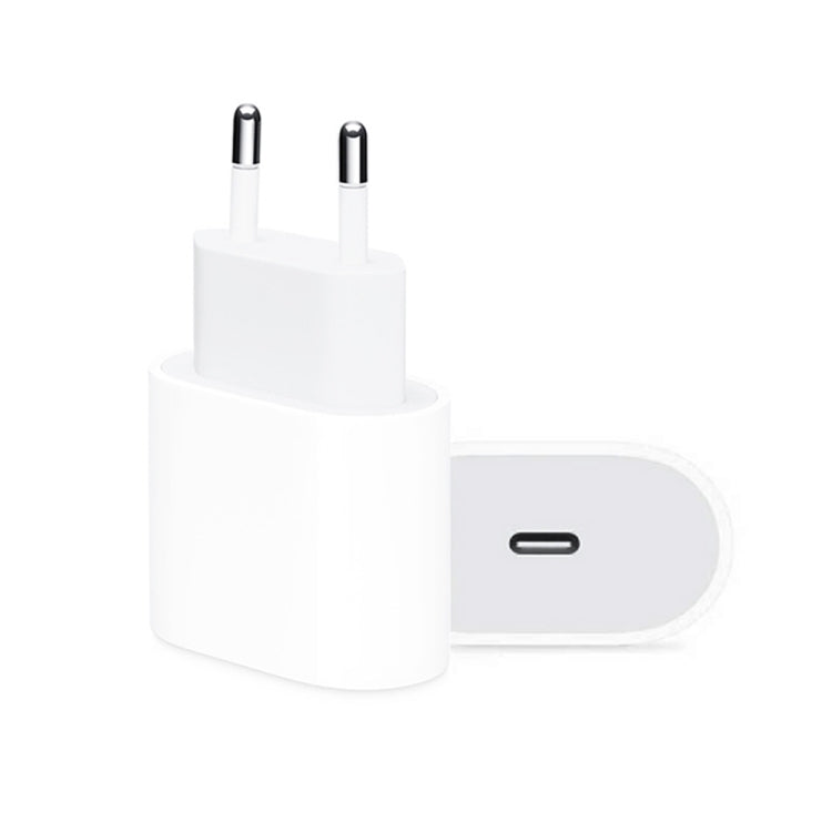 PD 20W シングルUSB-C / Type-Cインターフェース トラベルチャージャー、EUプラグ、実測20W EUプラグ