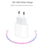 PD 20W シングルUSB-C / Type-Cインターフェース トラベルチャージャー、EUプラグ、実測20W EUプラグ