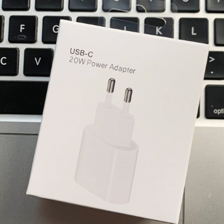 PD 20W シングルUSB-C / Type-Cインターフェース トラベルチャージャー、EUプラグ、実測20W EUプラグ