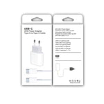 2-in-1 PD 20W シングルUSB-C / Type-Cポート トラベルチャージャー＋3A PD3.0 USB-C / Type-C to USB-C / Type-C高速充電データケーブルセット、ケーブル長：1m、EUプラグ、20W 1m