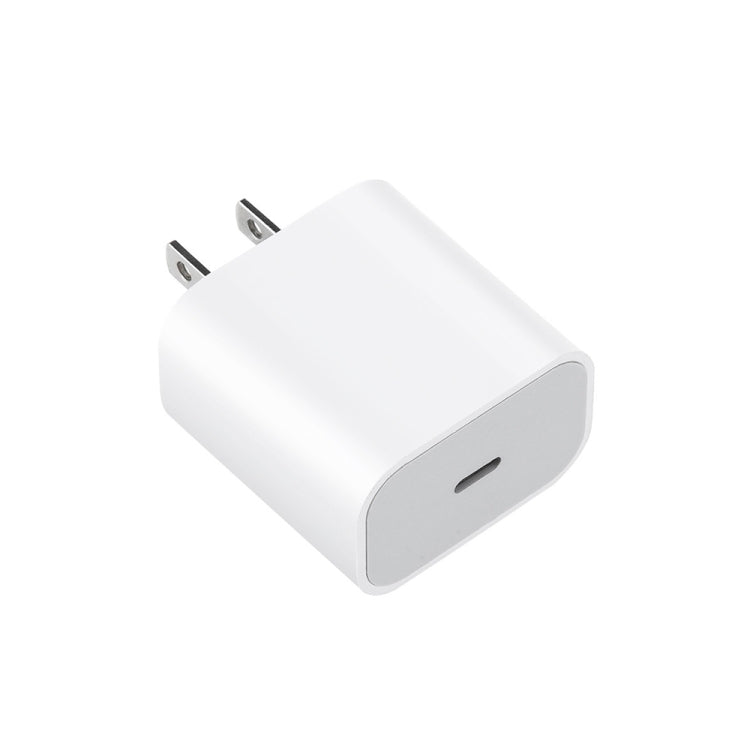 2-in-1 PD 20W シングルUSB-C / Type-Cポート トラベルチャージャー＋3A PD3.0 USB-C / Type-C to 8ピン高速充電データケーブルセット、ケーブル長：1m、USプラグ、20W 1m