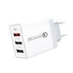 SDC-30W 30W QC 3.0 USB＋2.4A デュアルUSB 2.0ポート 携帯電話 タブレット PC用ユニバーサル急速充電器 トラベルチャージャー、EUプラグ、EUプラグ