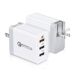 SDC-30W 2-in-1 USB to Micro USB データケーブル + 30W QC 3.0 USB + 2.4A デュアル USB 2.0 ポート 携帯電話 タブレット PC 用 ユニバーサル急速充電器 トラベルチャージャーセット、米国プラグ、Micro USB ケーブル付き、米国プラグ