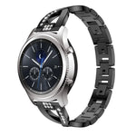 X字型 ダイヤモンド装飾 ソリッドステンレススチール リストストラップウォッチバンド Samsung Gear S3用