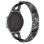 X字型 ダイヤモンド装飾 ソリッドステンレススチール リストストラップウォッチバンド Samsung Gear S3用