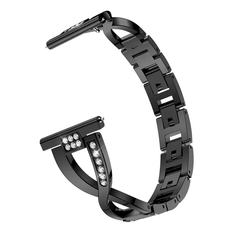 X字型 ダイヤモンド装飾 ソリッドステンレススチール リストストラップウォッチバンド Samsung Gear S3用