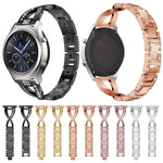 X字型 ダイヤモンド装飾 ソリッドステンレススチール リストストラップウォッチバンド Samsung Gear S3用