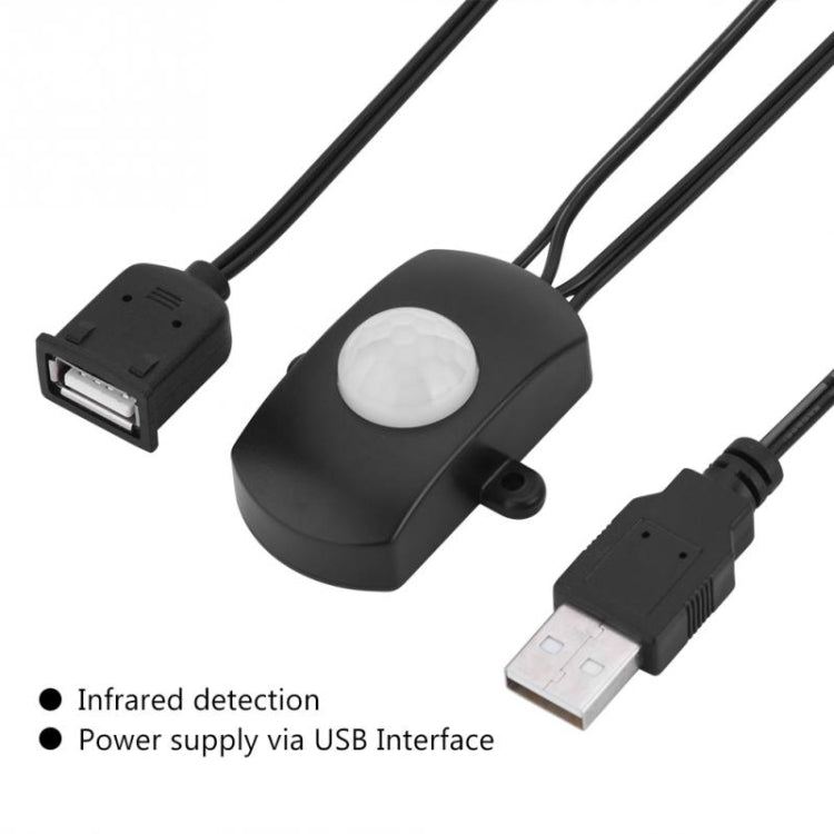 DC 5V/12V/24V USB人体赤外線PIRモーションセンサースイッチ 人体動作検知スイッチ LEDライトストリップ用、黒、白