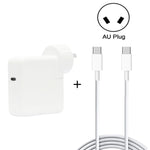 2-in-1 PD 30W USB-C / Type-C ＋ 3A PD 3.0 USB-C / Type-C to USB-C / Type-C 急速充電データケーブルセット、ケーブル長：2m、AUプラグ、2m AUプラグ