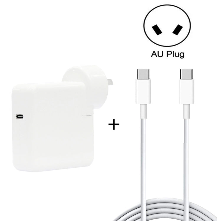 2-in-1 PD 30W USB-C / Type-C ＋ 3A PD 3.0 USB-C / Type-C to USB-C / Type-C 急速充電データケーブルセット、ケーブル長：2m、AUプラグ、2m AUプラグ