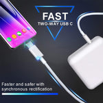 2-in-1 PD 30W USB-C / Type-C ＋ 3A PD 3.0 USB-C / Type-C to USB-C / Type-C 急速充電データケーブルセット、ケーブル長：2m、AUプラグ、2m AUプラグ