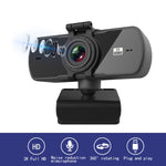 C5 400万画素オートフォーカス2KフルHDウェブカメラ360度回転USBドライバーフリーライブ配信ウェブカメラマイク付き、C5
