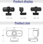 C5 400万画素オートフォーカス2KフルHDウェブカメラ360度回転USBドライバーフリーライブ配信ウェブカメラマイク付き、C5