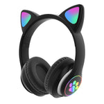 TN-28 3.5mm Bluetooth 5.0 デュアル接続 RGB猫耳ベースステレオノイズキャンセリングヘッドホン TFカード対応 マイク付き