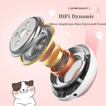 TN-28 3.5mm Bluetooth 5.0 デュアル接続 RGB猫耳ベースステレオノイズキャンセリングヘッドホン TFカード対応 マイク付き