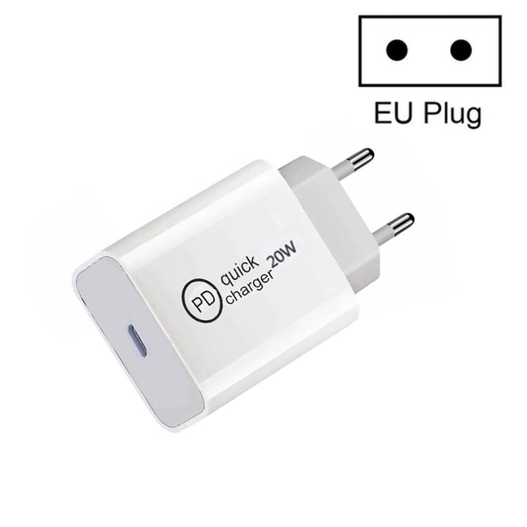 SDC-20W PD 20W シングル USB-C / Type-C インターフェース トラベルチャージャー EUプラグ USプラグ UKプラグ