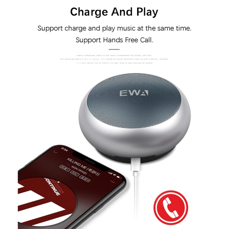 EWA A110 IPX5防水 ポータブルミニメタルワイヤレスBluetoothスピーカー 3.5mmオーディオ＆32GB TFカード＆通話対応