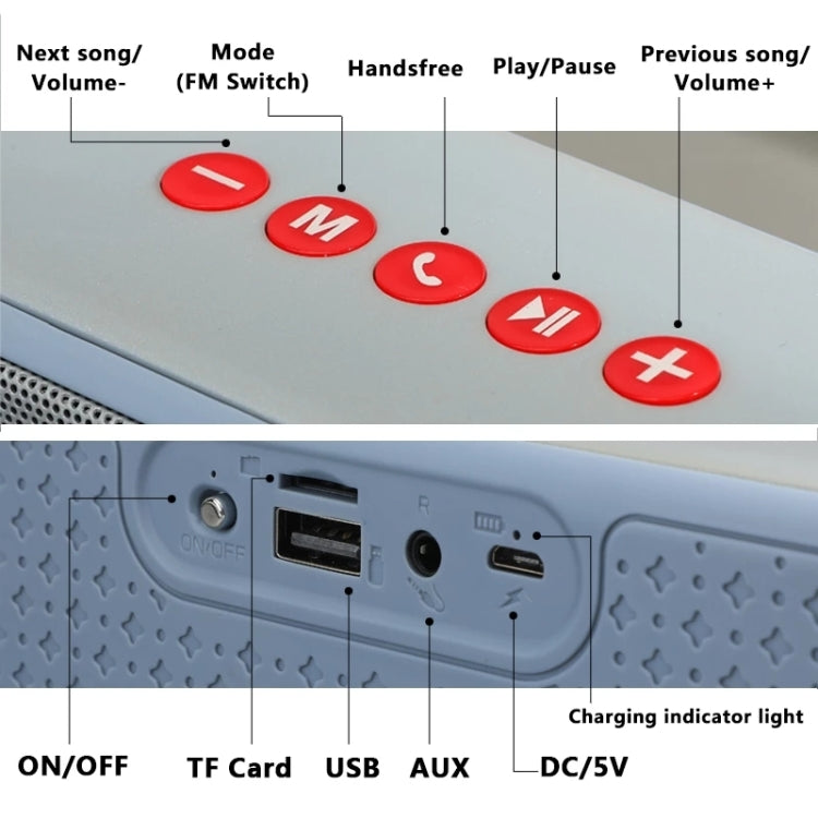 T&G TG271 TWS サブウーファー Bluetoothスピーカー 編みロープ付き、USB/AUX/TFカード/FM対応