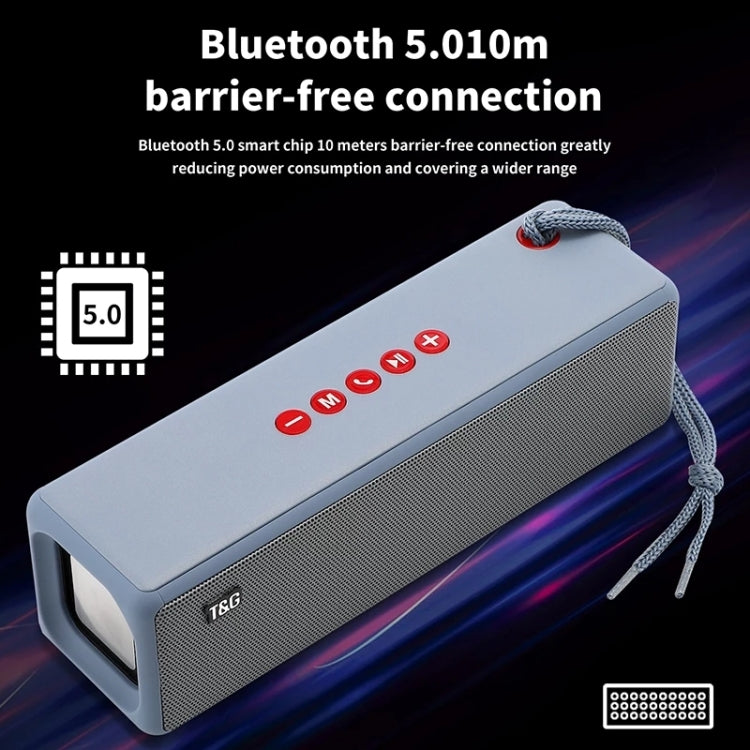 T&G TG271 TWS サブウーファー Bluetoothスピーカー 編みロープ付き、USB/AUX/TFカード/FM対応
