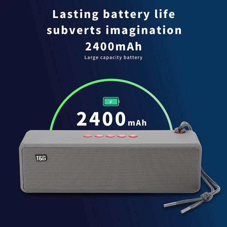 T&G TG271 TWS サブウーファー Bluetoothスピーカー 編みロープ付き、USB/AUX/TFカード/FM対応