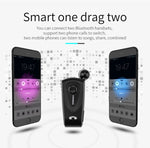 F930 CSR4.1 伸縮ケーブル 呼び出し振動リマインダー 防盗 Bluetoothヘッドセット、シルバー