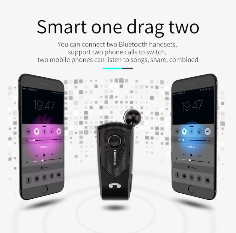F930 CSR4.1 伸縮ケーブル 呼び出し振動リマインダー 防盗 Bluetoothヘッドセット、シルバー