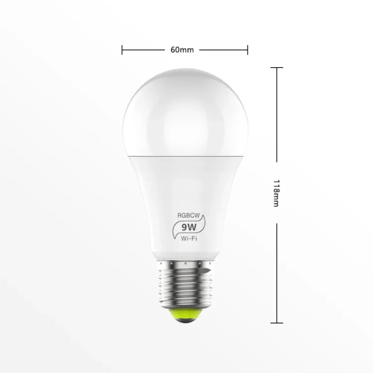 9W E27 RGBCW WIFI LEDスマート電球 ワイヤレススマートホームオートメーションライト、220V