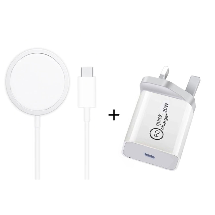XJ-31 2イン1 15W マグネティックワイヤレス充電器 + PD 20W USB-C / Type-C トラベル充電器セット iPhone 12シリーズ対応、EUプラグ、USプラグ、UKプラグ