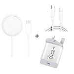 XJ-32 3イン1 15W 磁気吸着ワイヤレス充電 + PD 20W USB-C / Type-C トラベル充電 + USB-C / Type-C から8ピン高速充電ケーブル iPhoneシリーズ用、USプラグ、EUプラグ、UKプラグ