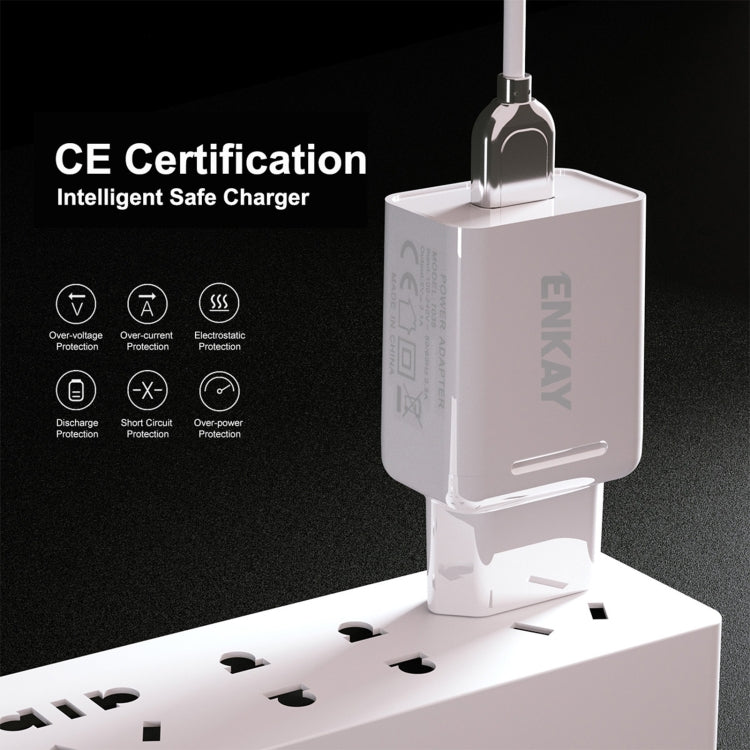 ENKAY Hat-Prince T006-1 18W USB QC 3.0 急速充電トラベル充電器パワーアダプター、EUプラグ