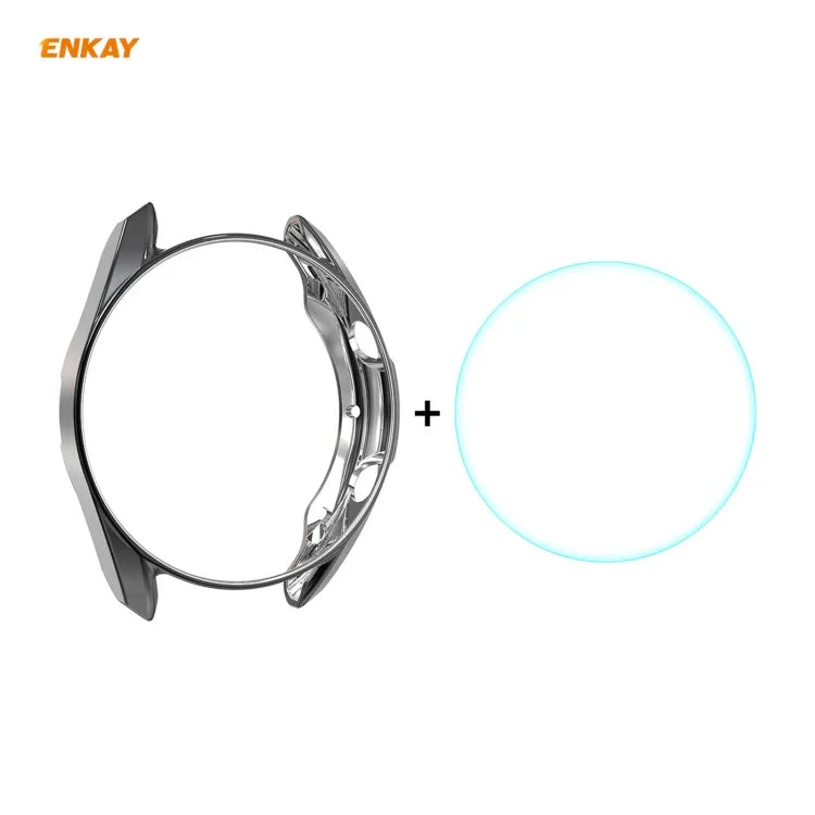 Samsung Galaxy Watch 3 41mm用 2-in-1 ENKAY Hat-Prince 電気メッキソフトTPUケース＋0.2mm 9H 2.15D 曲面エッジ強化ガラスフィルム