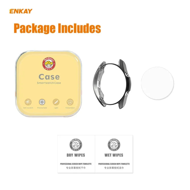 Samsung Galaxy Watch 3 41mm用 2-in-1 ENKAY Hat-Prince 電気メッキソフトTPUケース＋0.2mm 9H 2.15D 曲面エッジ強化ガラスフィルム