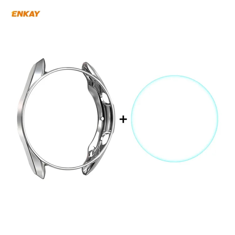 Samsung Galaxy Watch 3 41mm用 2-in-1 ENKAY Hat-Prince 電気メッキソフトTPUケース＋0.2mm 9H 2.15D 曲面エッジ強化ガラスフィルム