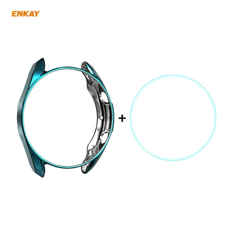 Samsung Galaxy Watch 3 45mm用 2-in-1 ENKAY Hat-Prince 電気メッキソフトTPUケース＋0.2mm 9H 2.15D 曲面エッジ強化ガラスフィルム