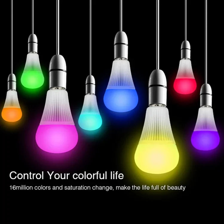 FUT012 E27 9W RGB + CCT LED電球ライト 100V-240V フルカラーリモコンスマート電球 WiFi 2.4Gワイヤレス