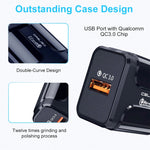 LZ-023 18W QC 3.0 USBポータブルトラベルチャージャー + 3A USB to 8ピンデータケーブル、EUプラグ、8ピンデータケーブル、EUプラグ