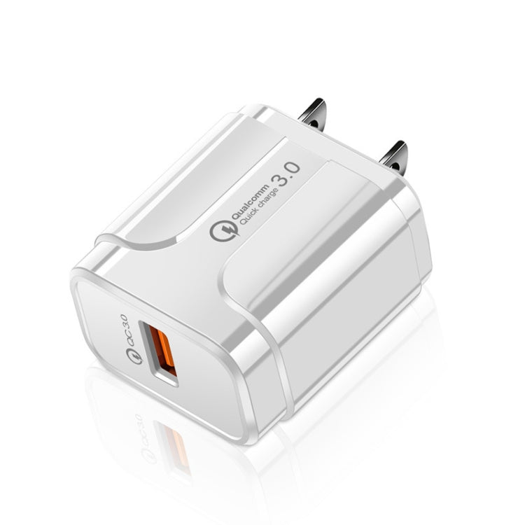 LZ-023 18W QC3.0 USBポータブルトラベルチャージャー + 3A USBからType-Cデータケーブル、USプラグ、Type-Cデータケーブル、USプラグ