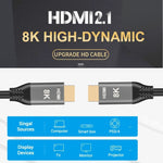 HDMI2.1 8K 120Hz ハイダイナミックHDケーブル、ケーブル長：1m、120Hz 1m