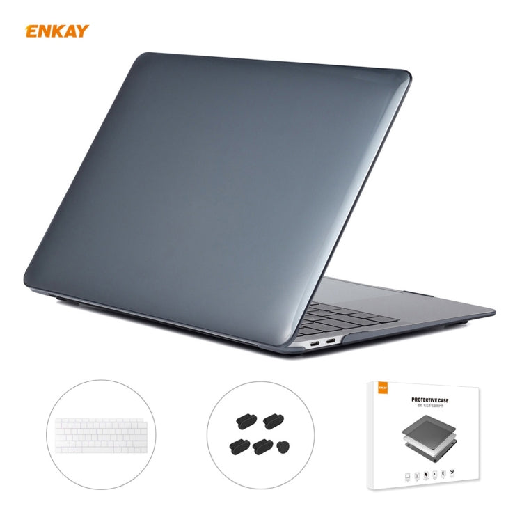 ENKAY 3-in-1 クリスタルラップトップ保護ケース + US版 TPUキーボードフィルム + 防塵プラグセット MacBook Air 13.3インチ A1932（2018年）用