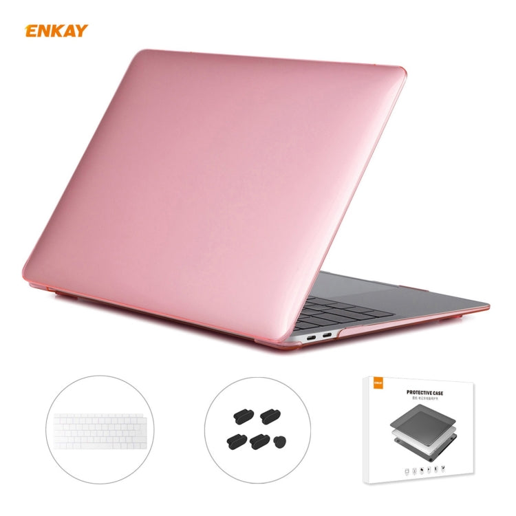 ENKAY 3-in-1 クリスタルラップトップ保護ケース + EU版 TPUキーボードフィルム + 防塵プラグセット MacBook Air 13.3インチ A1932 (2018) 用, MacBook Air 13.3インチ A1932 (2018) 用