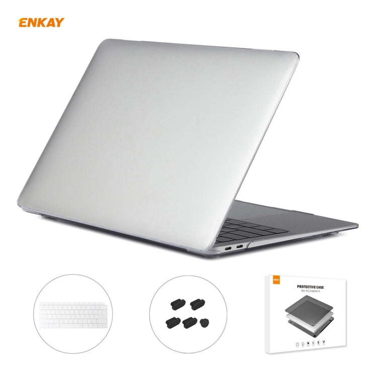 ENKAY 3-in-1 クリスタルラップトップ保護ケース + EU版 TPUキーボードフィルム + 防塵プラグセット MacBook Air 13.3インチ A1932 (2018) 用, MacBook Air 13.3インチ A1932 (2018) 用