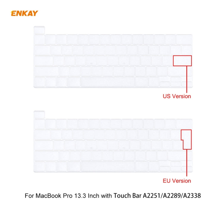 ENKAY 3-in-1 クリスタルラップトップ保護ケース + EU版 TPUキーボードフィルム + 防塵プラグセット MacBook Pro 13.3インチ A2251 & A2289 & A2338（Touch Barあり）用