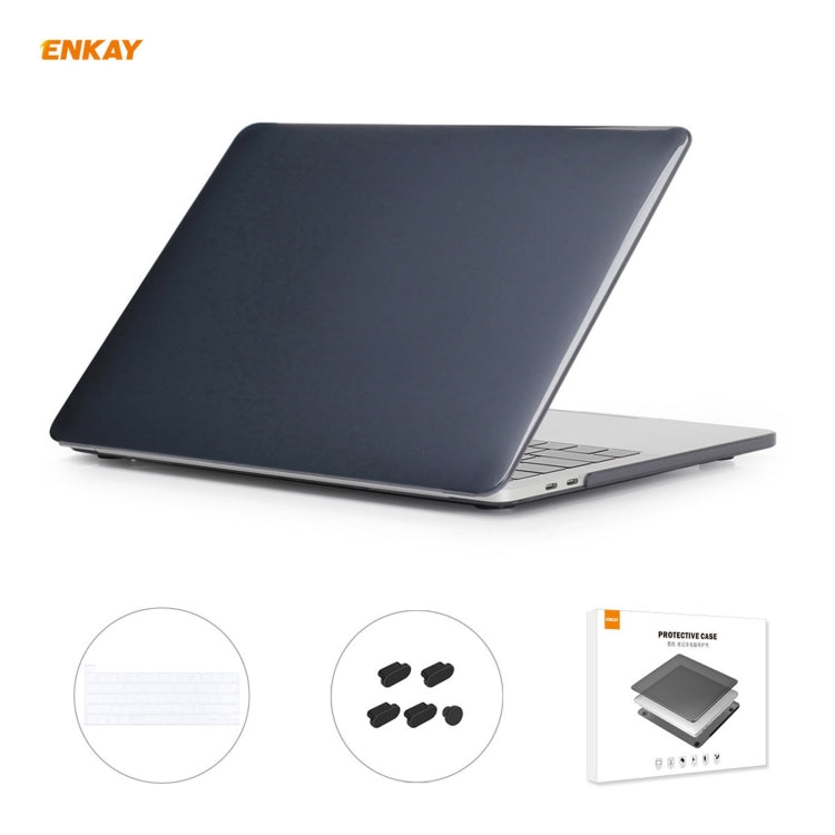 ENKAY 3-in-1 クリスタルラップトップ保護ケース + EU版 TPUキーボードフィルム + 防塵プラグセット MacBook Pro 16インチ A2141（Touch Barあり）用