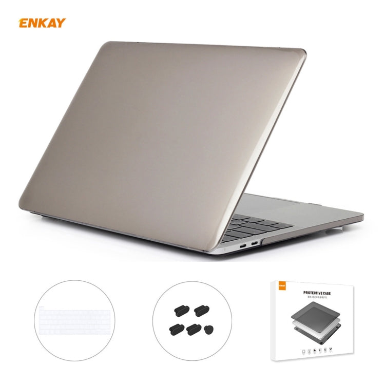 ENKAY 3-in-1 クリスタルラップトップ保護ケース + EU版 TPUキーボードフィルム + 防塵プラグセット MacBook Pro 16インチ A2141（Touch Barあり）用