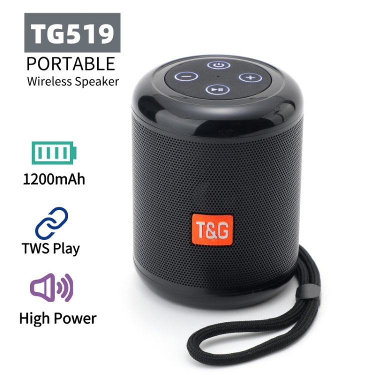 T&G TG519 TWS ハイファイ ポータブル Bluetoothスピーカー サブウーファー アウトドア ワイヤレスコラムスピーカー TFカード/FM/3.5mm AUX/Uディスク/ハンズフリー通話対応