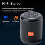 T&G TG519 TWS ハイファイ ポータブル Bluetoothスピーカー サブウーファー アウトドア ワイヤレスコラムスピーカー TFカード/FM/3.5mm AUX/Uディスク/ハンズフリー通話対応