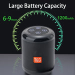 T&G TG519 TWS ハイファイ ポータブル Bluetoothスピーカー サブウーファー アウトドア ワイヤレスコラムスピーカー TFカード/FM/3.5mm AUX/Uディスク/ハンズフリー通話対応