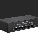B042 4入力2出力パワーアンプ音声切替器スピーカースイッチ分配器 1チャンネル300Wロスレス音質 B042